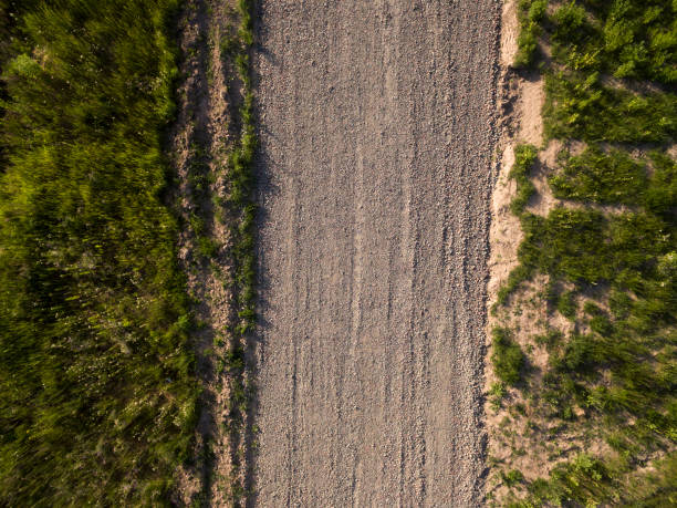 istock country road, view from above 977458958