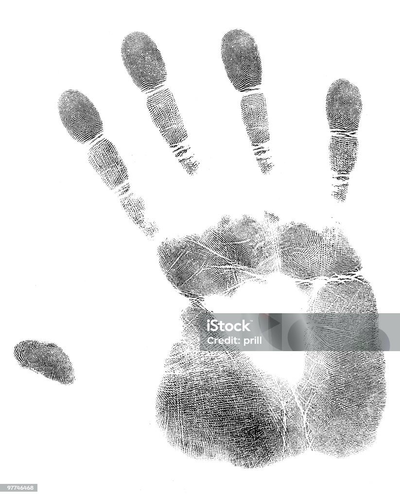 Palmo della mano stampa - Foto stock royalty-free di Impronta digitale