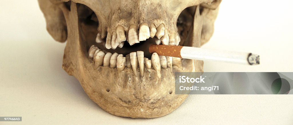 smoking skull  Dental Health Stock Photo
