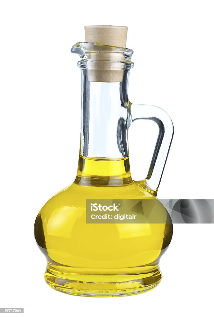 Pequeña jarra con Oliva o aceite de girasol - Foto de stock de Aceite de girasol libre de derechos