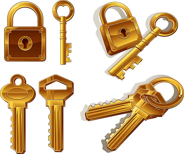 Vector illustration of lock and key