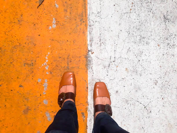 istock Foot on the crosswalk, Go to work 977476658