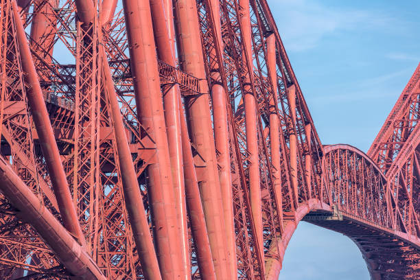 Construction detail Forth Bridge over Firth of Forth in Scotland