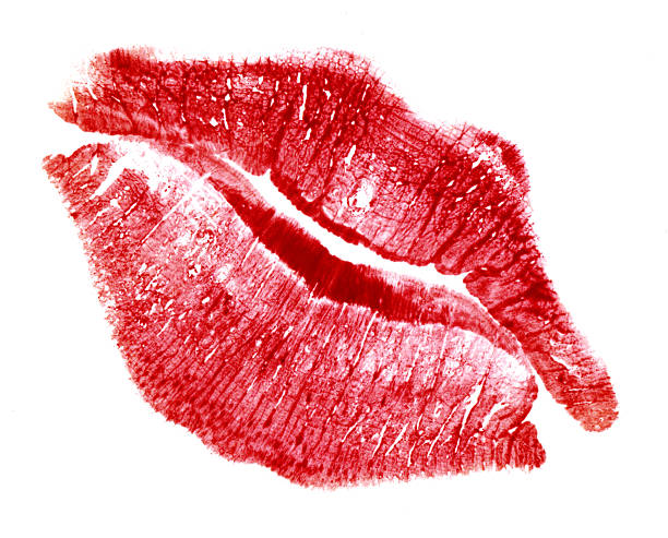 cool toned lipstick lip mark on white