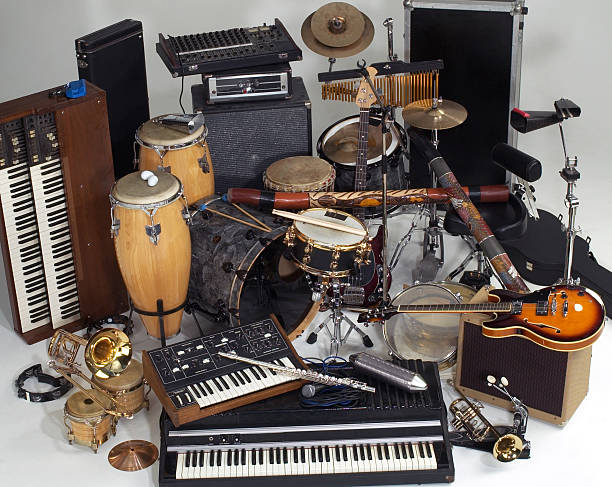 mix of instruments stock photo