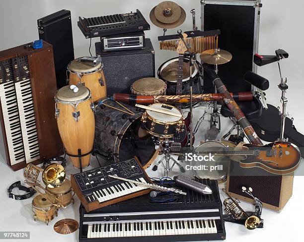 Mix Of Instruments Stock Photo - Download Image Now - Musical Instrument, Variation, Large Group Of Objects