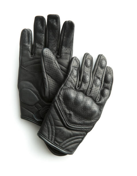 мотоцикл кожаные перчатки - glove leather black isolated стоковые фото и изображения