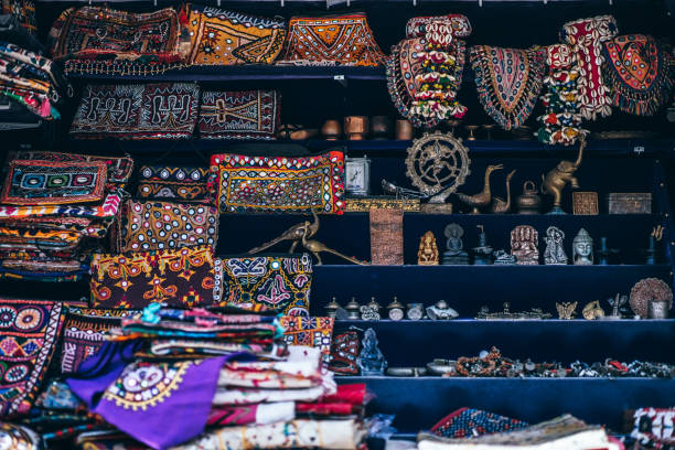 istock Antique Souvenirs Placed on Shop Shelf For Sale 977488510