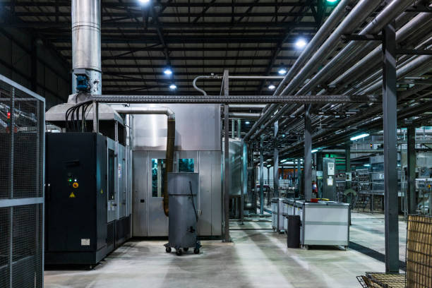 istock Indoor view of beverages factory. 977492192