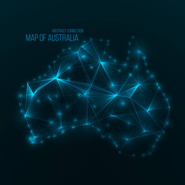 цифровая веб-карта австралии . глобальное сетевое соединение - network connection plug globe connection earth stock illustrations