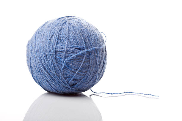 istock Ball of blue wool isolated on a white background 97749730