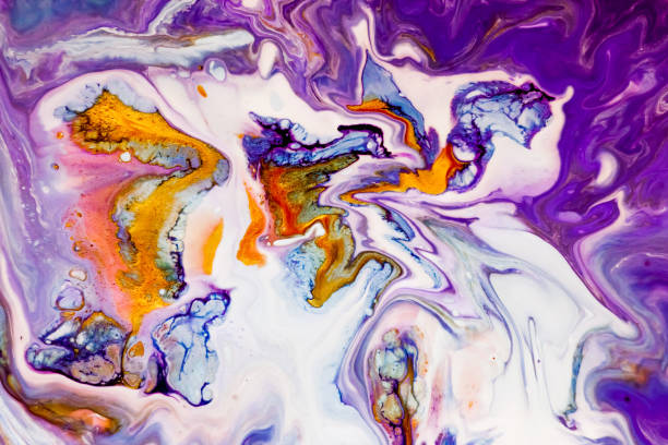 istock Abstract painting, can be used as a trendy background for wallpapers, posters, cards, invitations, websites. Modern artwork. Marble effect painting. Fluid art. Mixture of acrylic paints. 977497738
