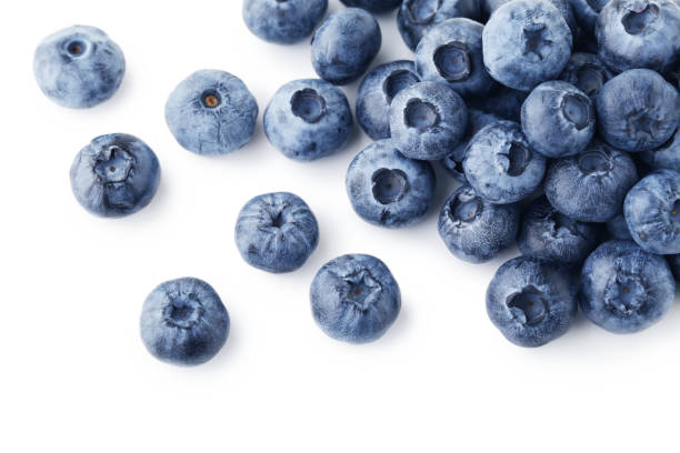 istock Ripe and sweet blueberries on white background 977501940