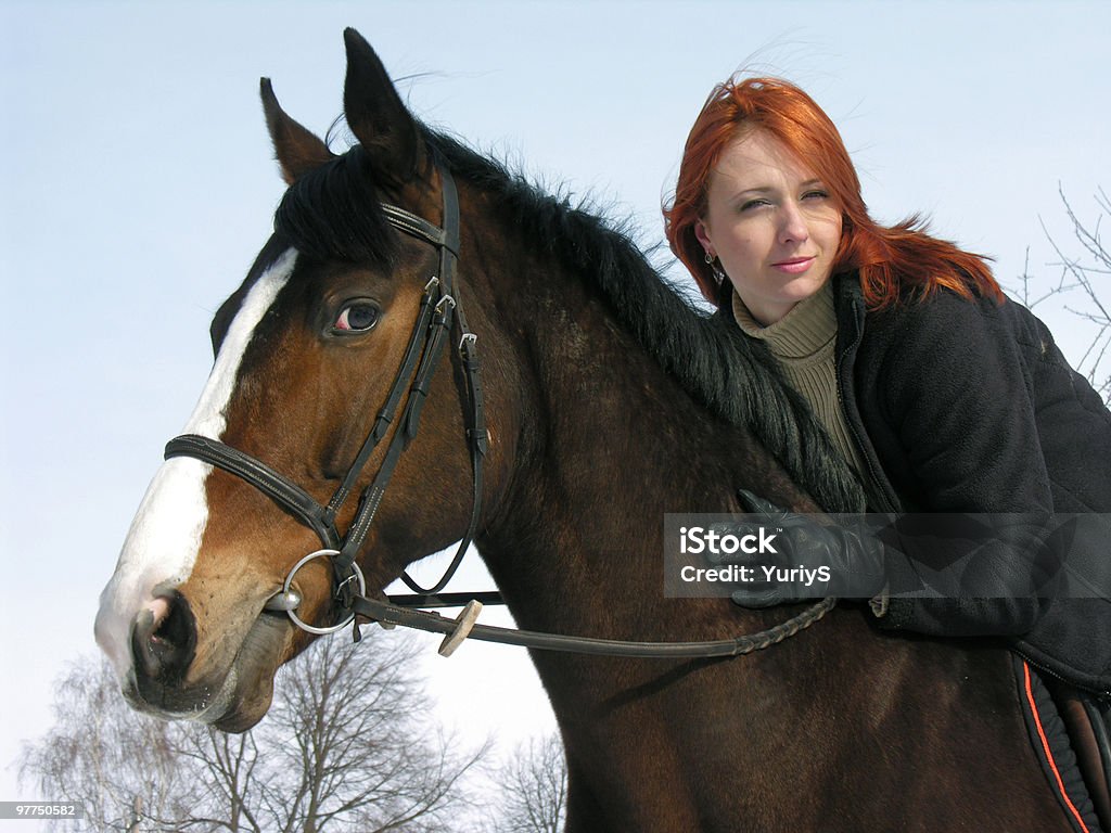 Menina e cavalo 01 - Foto de stock de 20-24 Anos royalty-free