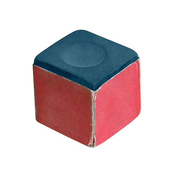 blue billard chalk studio photography of a red paper wrapped billiard chalk cube isolated on white with clipping path sports chalk stock pictures, royalty-free photos & images