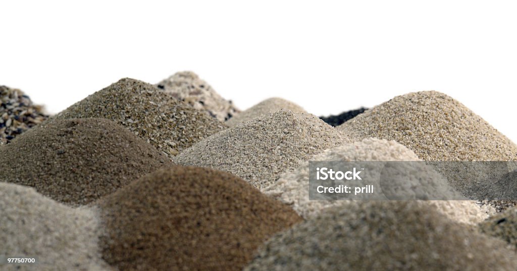 Vários montes de areia em tons de marrom - Foto de stock de Areia royalty-free