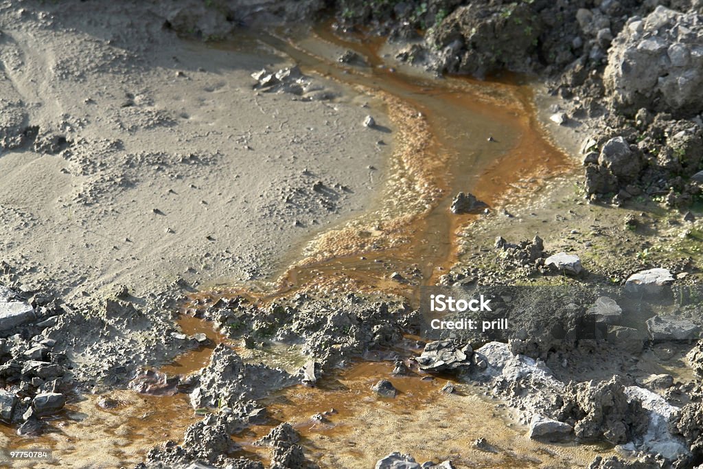 contaminated ground pollution theme showing a contaminated soil structure Block Shape Stock Photo