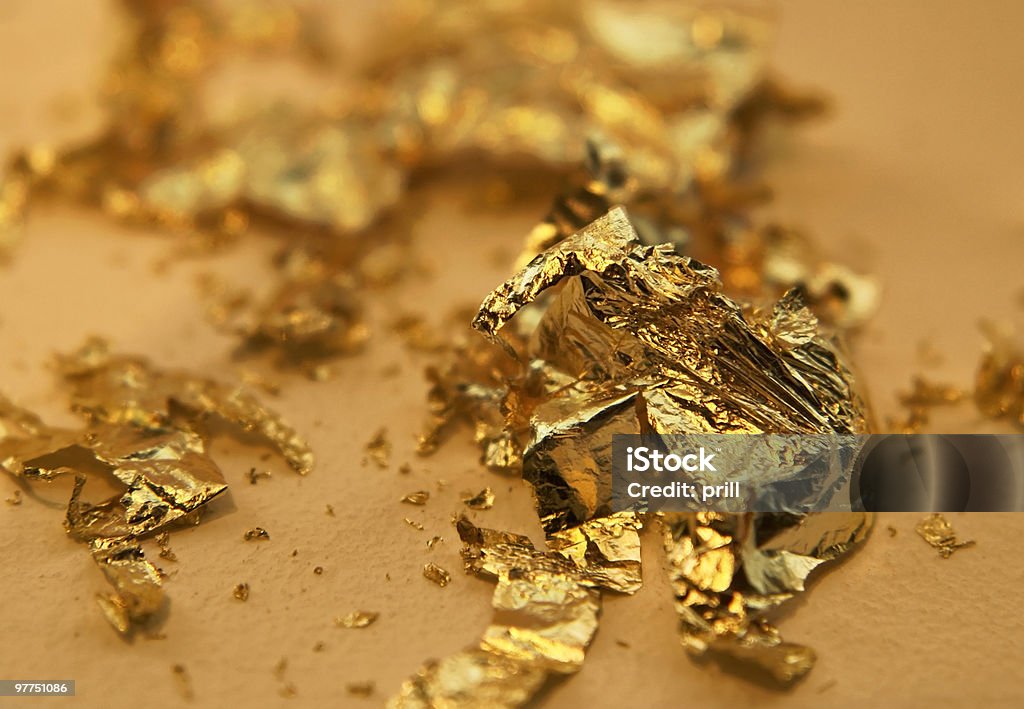disrupted gilding Thema mit goldenen Blättern - Lizenzfrei Blattgold - Edelmetall Stock-Foto