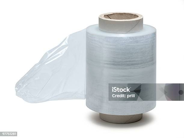 Clear Stretch Film Stock Photo - Download Image Now - Stretch Wrap, Rolled Up, Foil - Material