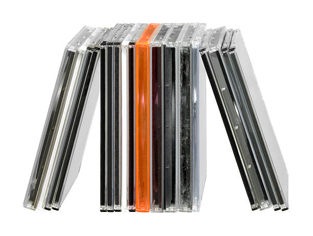 upright CD jewel cases studio photography of some CD jewel cases in white back clear cd case stock pictures, royalty-free photos & images