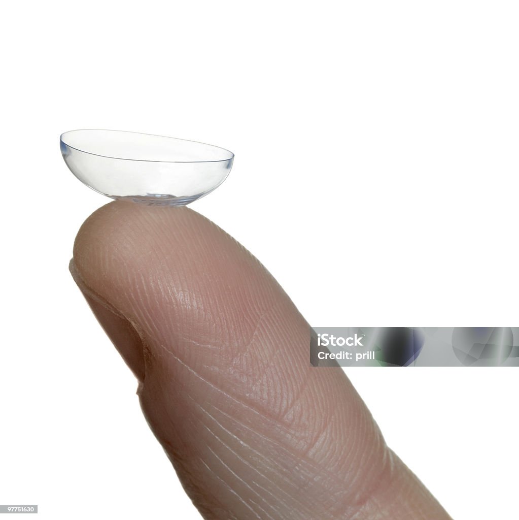 Kontaktlinse auf finger Spitze - Lizenzfrei Allegorie Stock-Foto