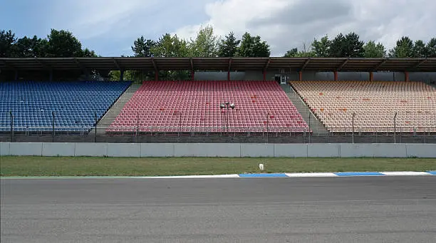 detail of a racetrack named "Hockenheimring" in Southern Germany