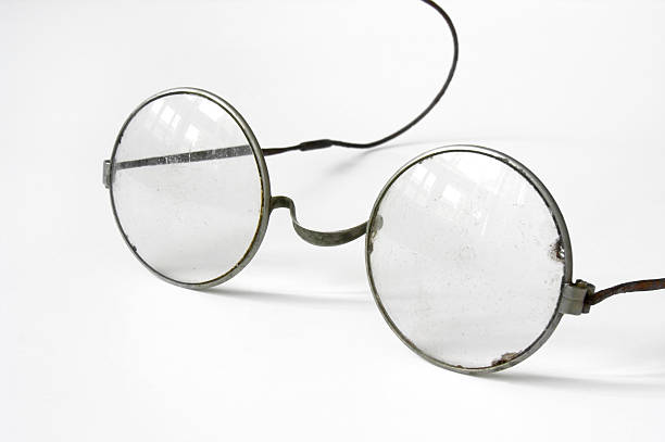 Very old glasses,could be useful for Harry Potter :) stock photo