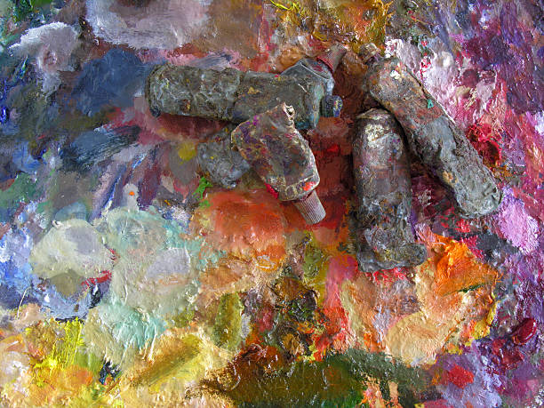 istock used oil-paint tubes on palette 97751976