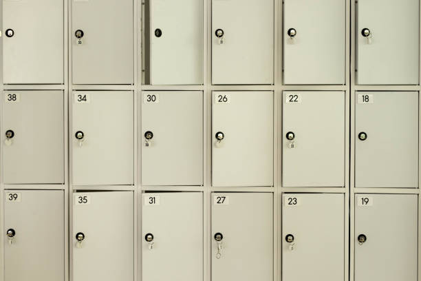 istock A row of white lock boxes, all of which are open 977522556
