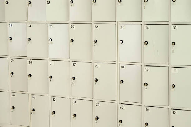 istock A row of white lock boxes, all of which are open 977522564