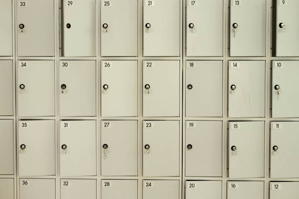 istock A row of white lock boxes, all of which are open 977522568
