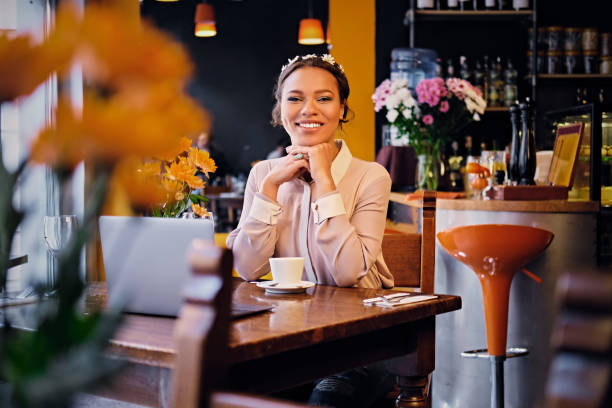 istock Female drinks coffee in a cafe. 977523950
