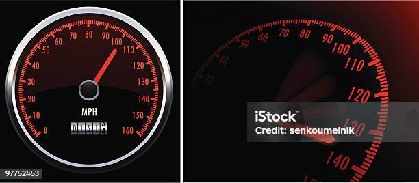 Tachometer Stock Vektor Art und mehr Bilder von Tachometer - Tachometer, Geschwindigkeit, Kilometer