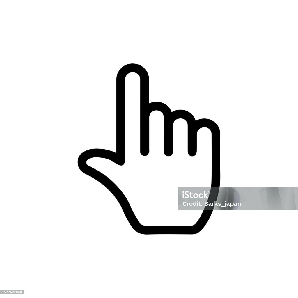 Zeiger / klicken Sie auf Symbol (Finger, Hand) - Lizenzfrei Icon Vektorgrafik