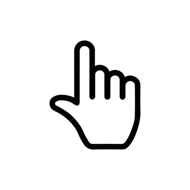 указатель / нажмите значок (палец, рука) - курсор stock illustrations