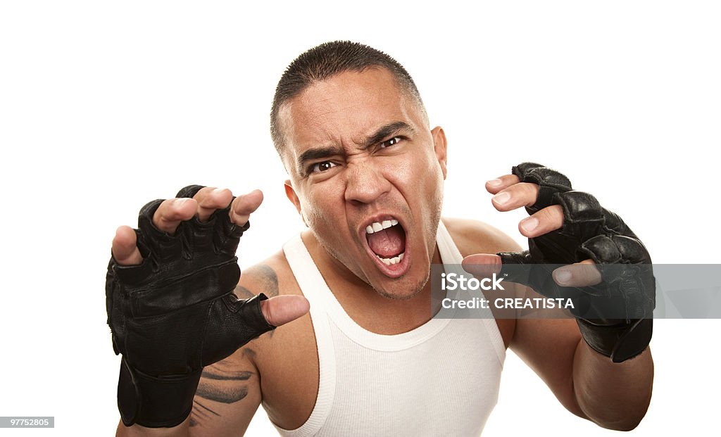 히스패닉계 남자의 권투 장갑 - 로열티 프리 T 셔츠 스톡 사진