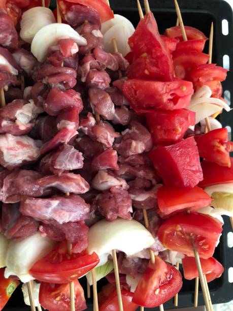 istock Raw shish kebab /  shashlik ready for barbecue 977536322