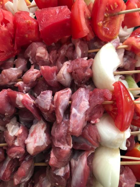 istock Raw shish kebab /  shashlik ready for barbecue 977536474