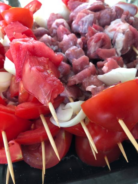 istock Raw shish kebab /  shashlik ready for barbecue 977536650