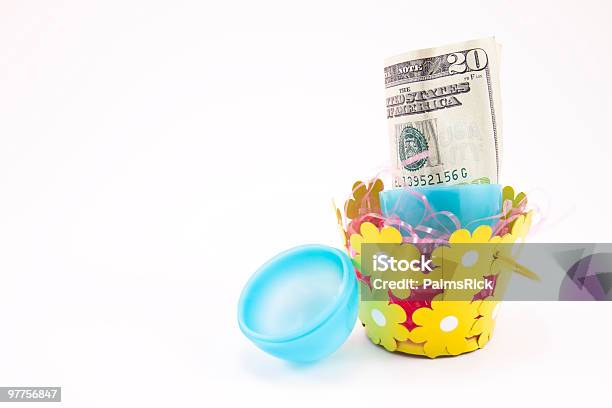 Money Filled Easter Egg With Basket Xl Stock Photo - Download Image Now - Animal Egg, Basket, Bright