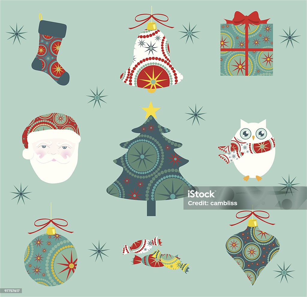 Conjunto de ícones de Natal - Vetor de Bola de Árvore de Natal royalty-free