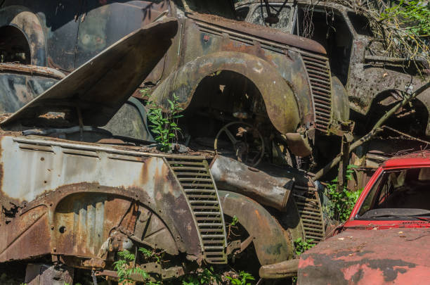 istock Junkyard in the forest 977586560