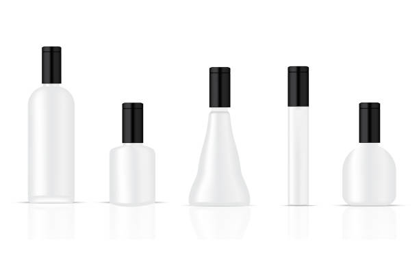 istock Mock up Realistic Plastic Black and White Packaging Product For Cosmetic Beauty or Alcohol Bottle isolated Background. 977595370
