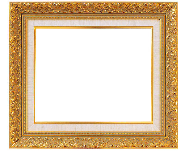 gold  wooden picture frame stock photo