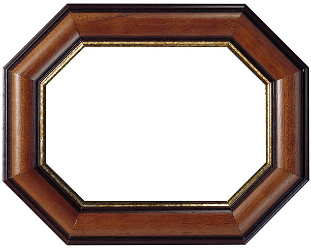 Octagon picture frame stock photo