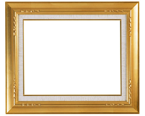 GOLD PLATED WOODEN PICTURE FRAME stock photo