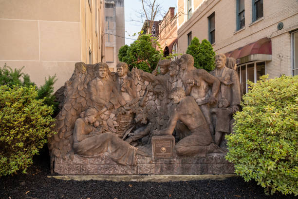 Gusev, Russia - June 12, 2016: Fragment of the memorial composition in memory of the victims of the forgotten war (First world war).