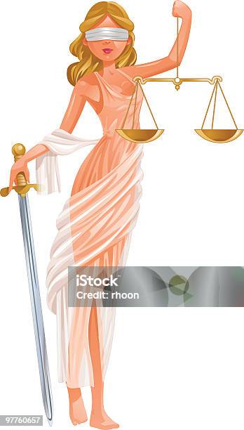 Справедливость — стоковая векторная графика и другие изображения на тему Справедливость - понятие - Справедливость - понятие, Статуя, Бронзовый
