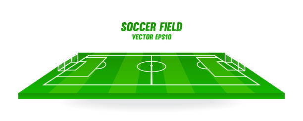 サッカー フィールドのベクター イラストです。サッカーのピッチは、白い背景で隔離。 - sport match sideline competition点のイラスト素材／クリップアート素材／マンガ素材／アイコン素材