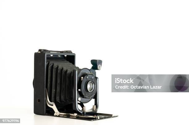 Vintage Folding Camera Stock Photo - Download Image Now - Bellows, Aging Process, Analog
